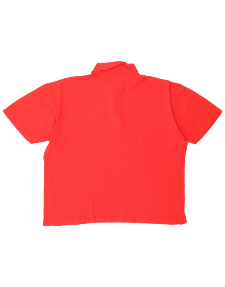 UNGARO Mens Polo Shirt Large Red Cotton