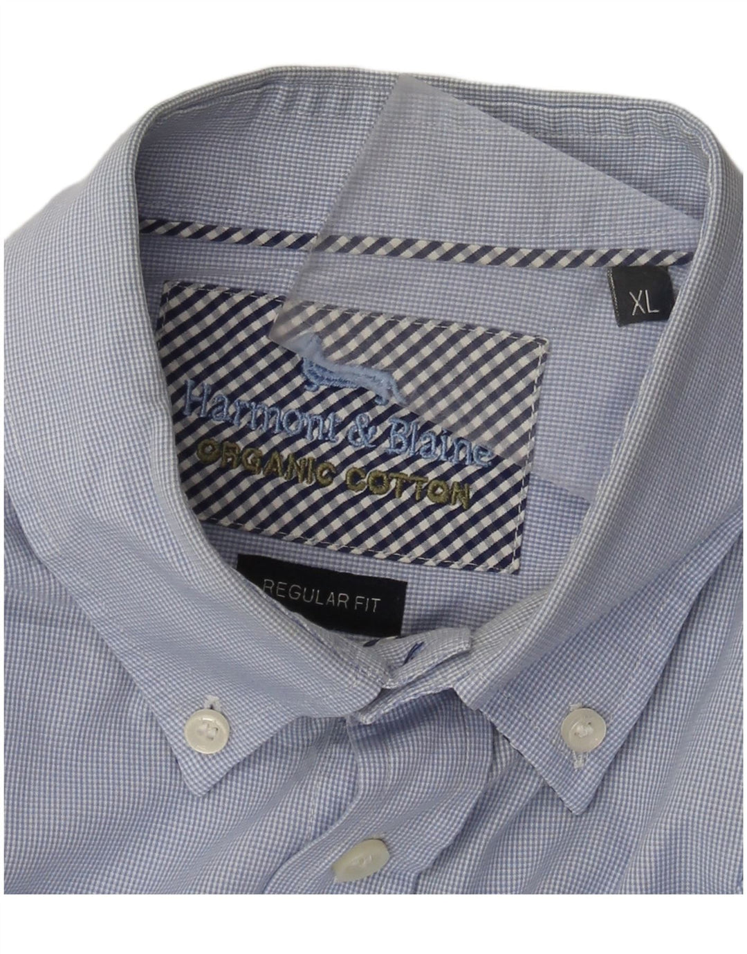 Harmont & Blaine Mens Regular Fit Shirt XL Blue Check