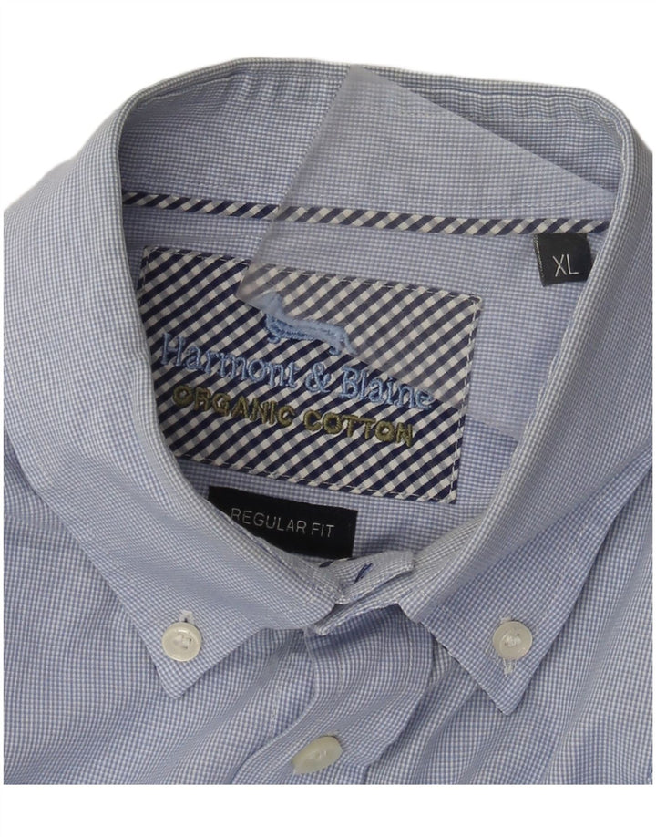 Harmont & Blaine Mens Regular Fit Shirt XL Blue Check