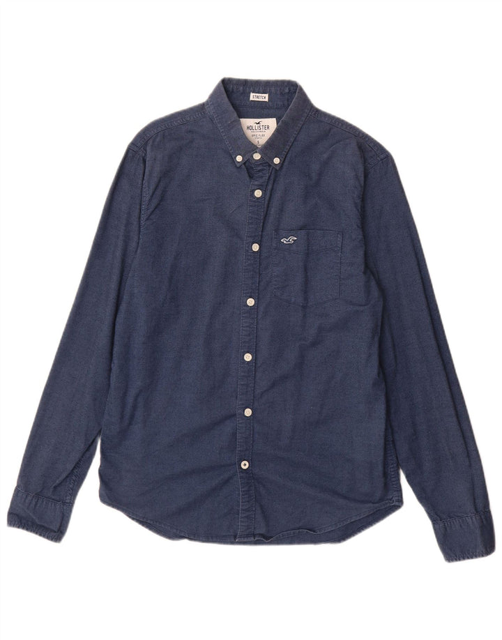 Hollister Mens Shirt Small Navy Blue Cotton