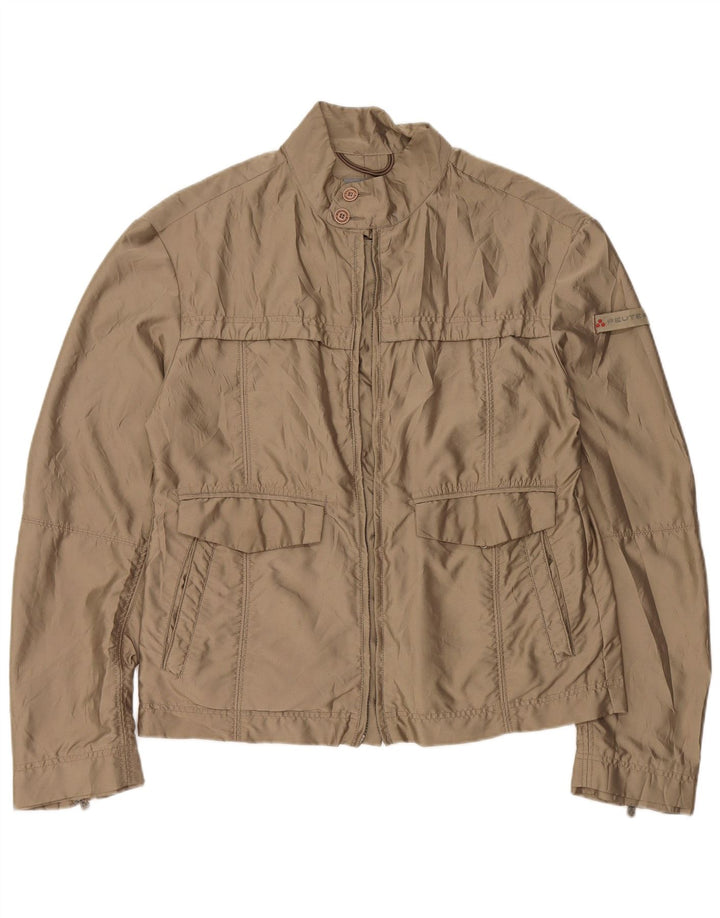 PEUTEREY Womens Bomber Jacket UK 20 2XL Green Polyester