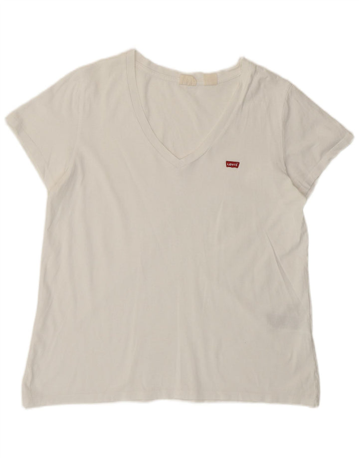 Levi's Womens T-Shirt Top UK 14 Large White Cotton