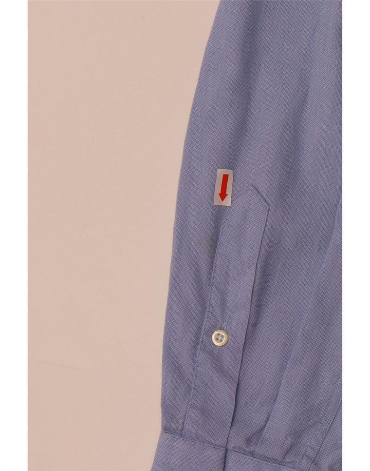 Roccobarocco Mens Shirt Size 42 16 1/2 Large Blue Cotton