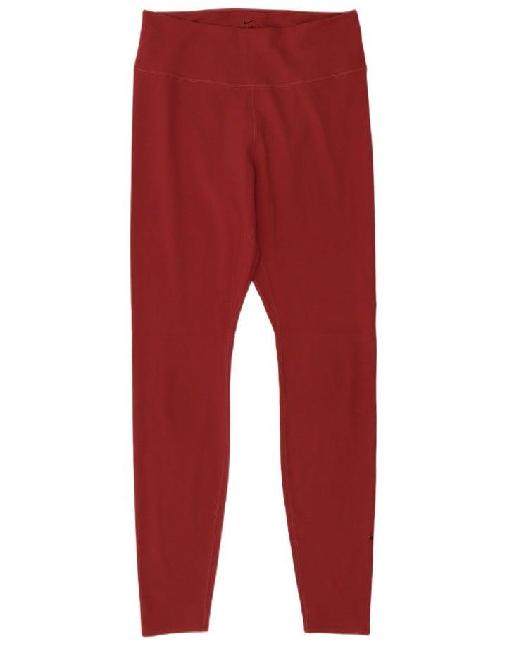 Nike Womens Leggings UK 12 Medium Burgundy Polyester