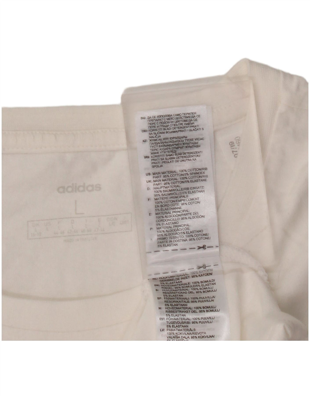 ADIDAS Womens Graphic T-Shirt Top UK 16/18 Large White Cotton