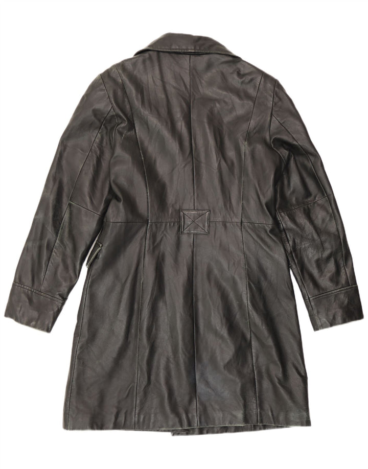 Conbipel Womens Leather Coat IT 48 XL Black Leather