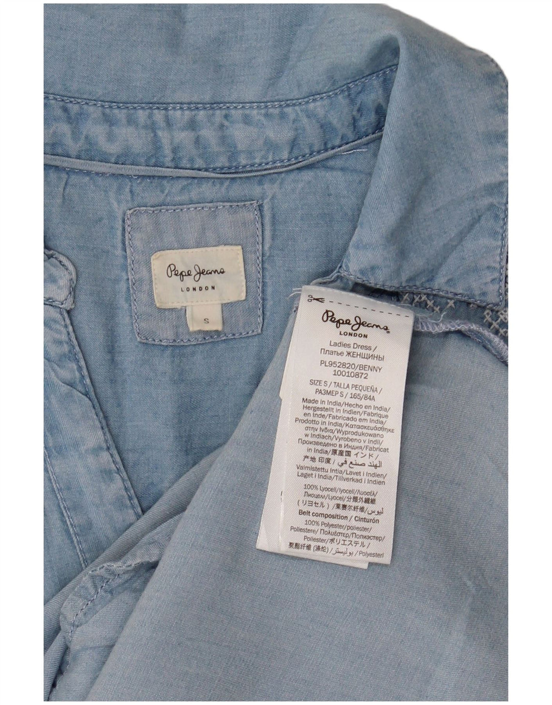 PEPE Jeans Womens Sleeveless Tent Dress UK 10 Small Blue Fair Isle Lyocell