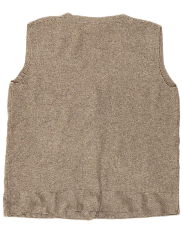 Marks & Spencer Womens Sleeveless Cardigan Sweater UK 16 Large Grey
