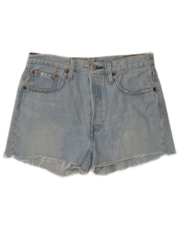LEVI'S Womens 501 High Rise Denim Shorts W26 Small Blue Cotton