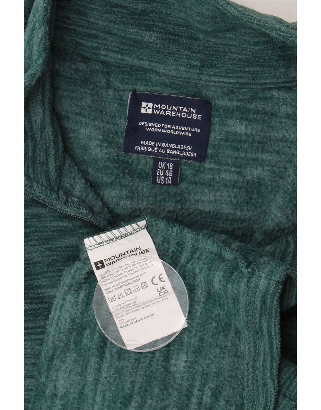 Mountain Warehouse Womens Fleece Jumper UK 18 XL Green Flecked Polyester
