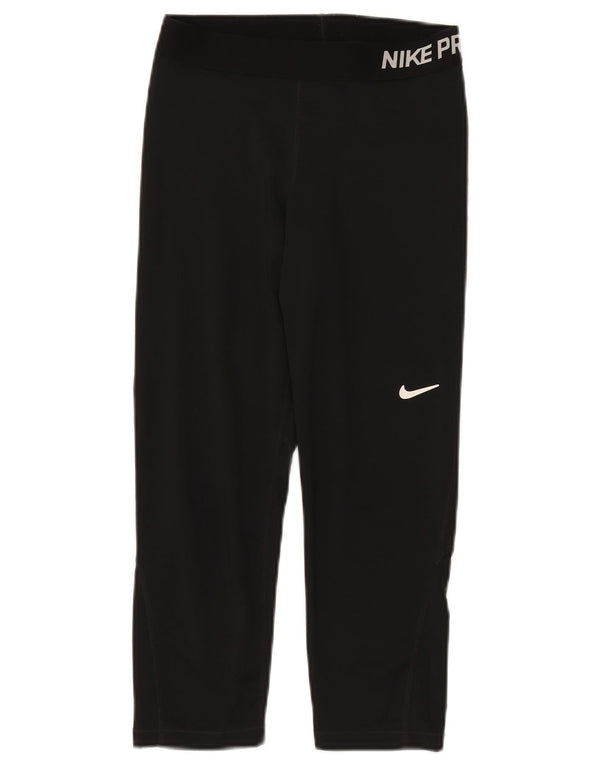 NIKE Womens Dri Fit Graphic Leggings Medium  Black Polyester