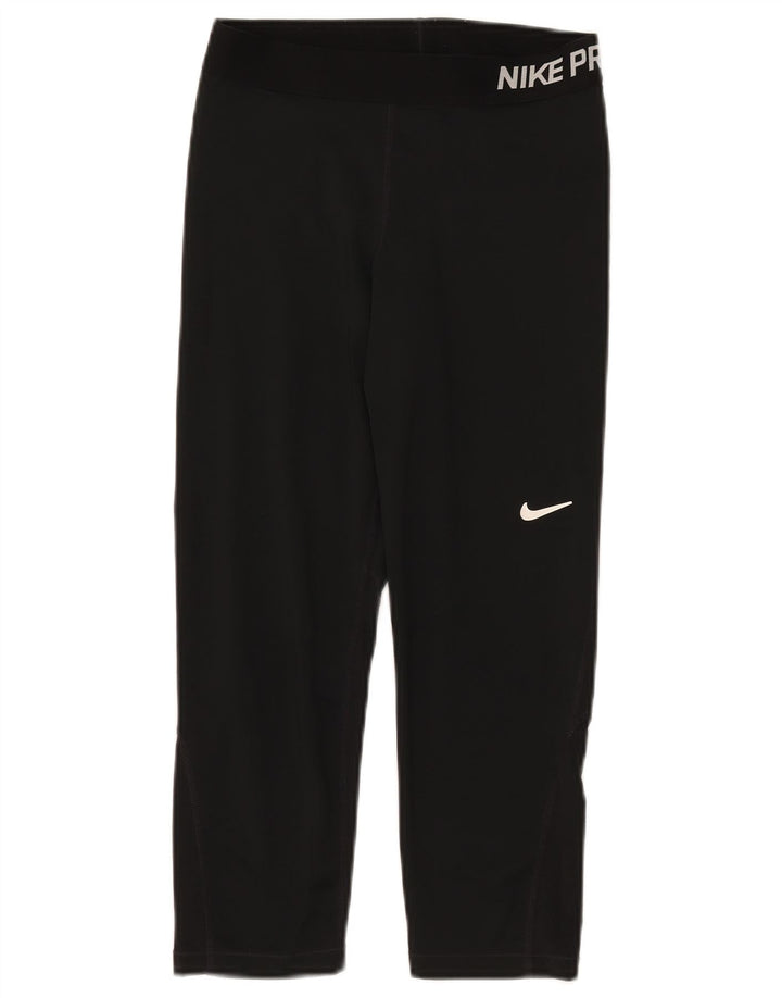 NIKE Womens Dri Fit Graphic Leggings Medium  Black Polyester