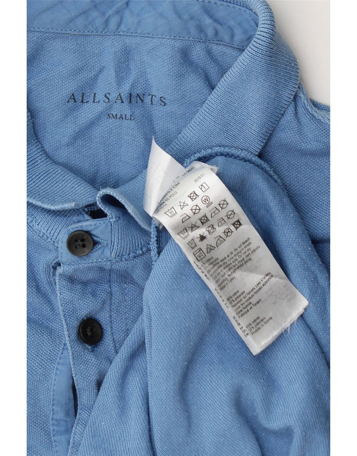 ALL SAINTS Mens Polo Shirt Small Blue Cotton