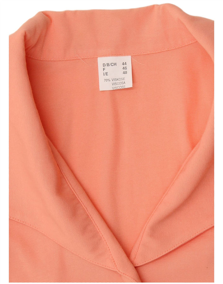 VINTAGE Womens Shirt Blouse IT 48 XL Orange Viscose
