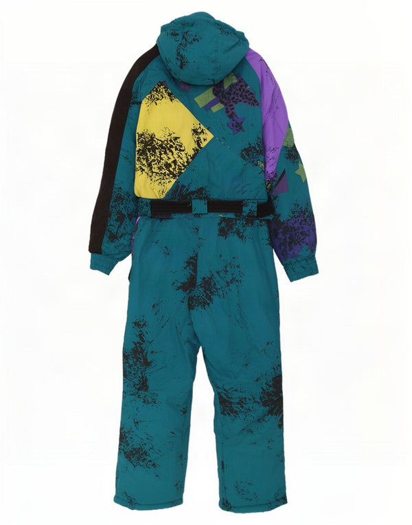 Vintage Mens Ski Jumpsuit IT 50 Medium Blue Tie Dye Polyamide