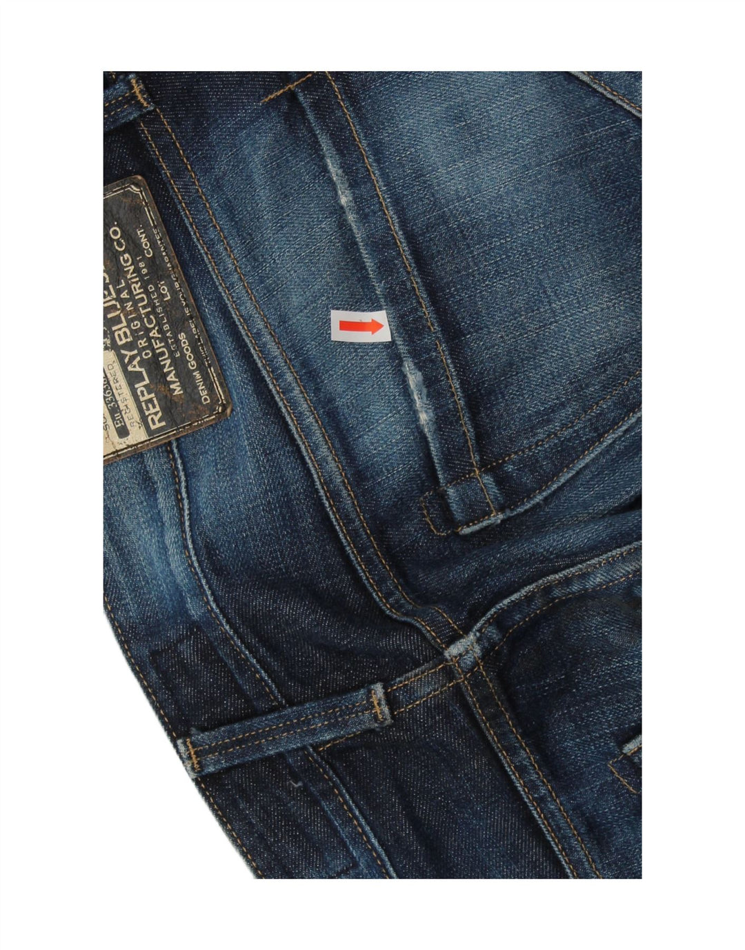 REPLAY Mens Waitom Straight Jeans W34 L34 Navy Blue
