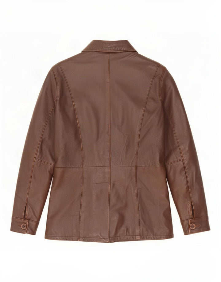 Vintage Womens Leather Jacket UK 14 Medium Brown