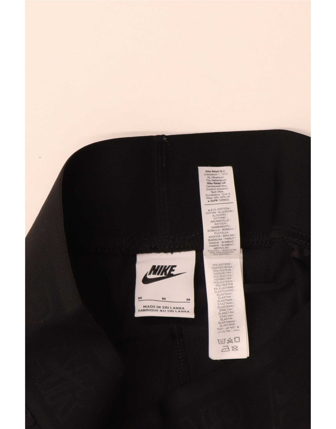 Nike Womens Graphic Leggings UK 12 Medium Black Cotton