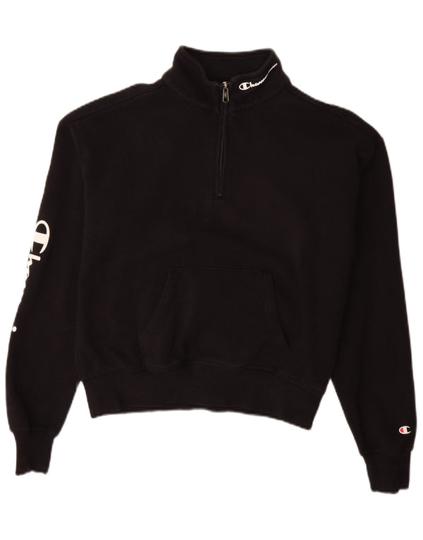 Champion Womens Oversized Graphic Sweatshirt Jumper UK 10 Small Black