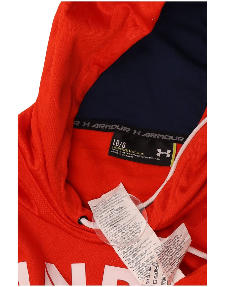 Under Armour Mens Graphic Hoodie Jumper Large Red Polyester