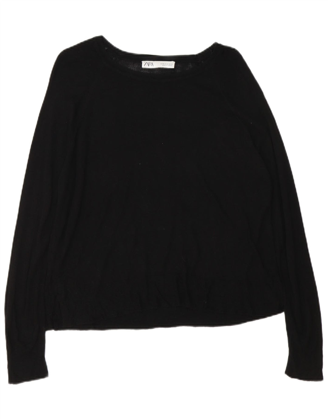 Zara Womens Boat Neck Jumper Sweater UK 14 Medium Black