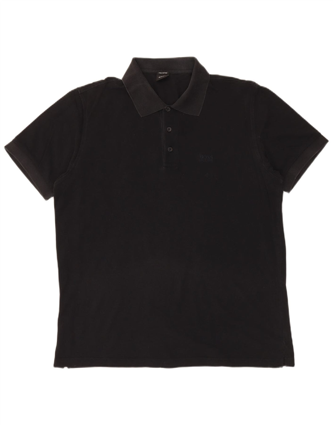HUGO BOSS Mens Polo Shirt XL Black Cotton