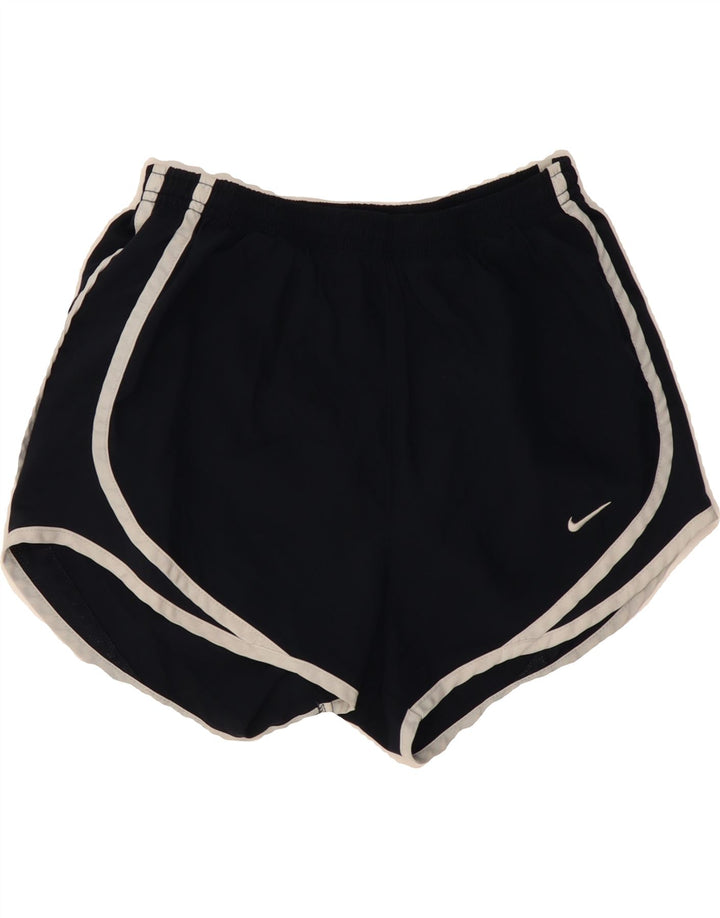 NIKE Womens Dri Fit Sport Shorts UK 12 Medium  Navy Blue Polyester Vintage Nike and Second-Hand Nike from Messina Hembry 