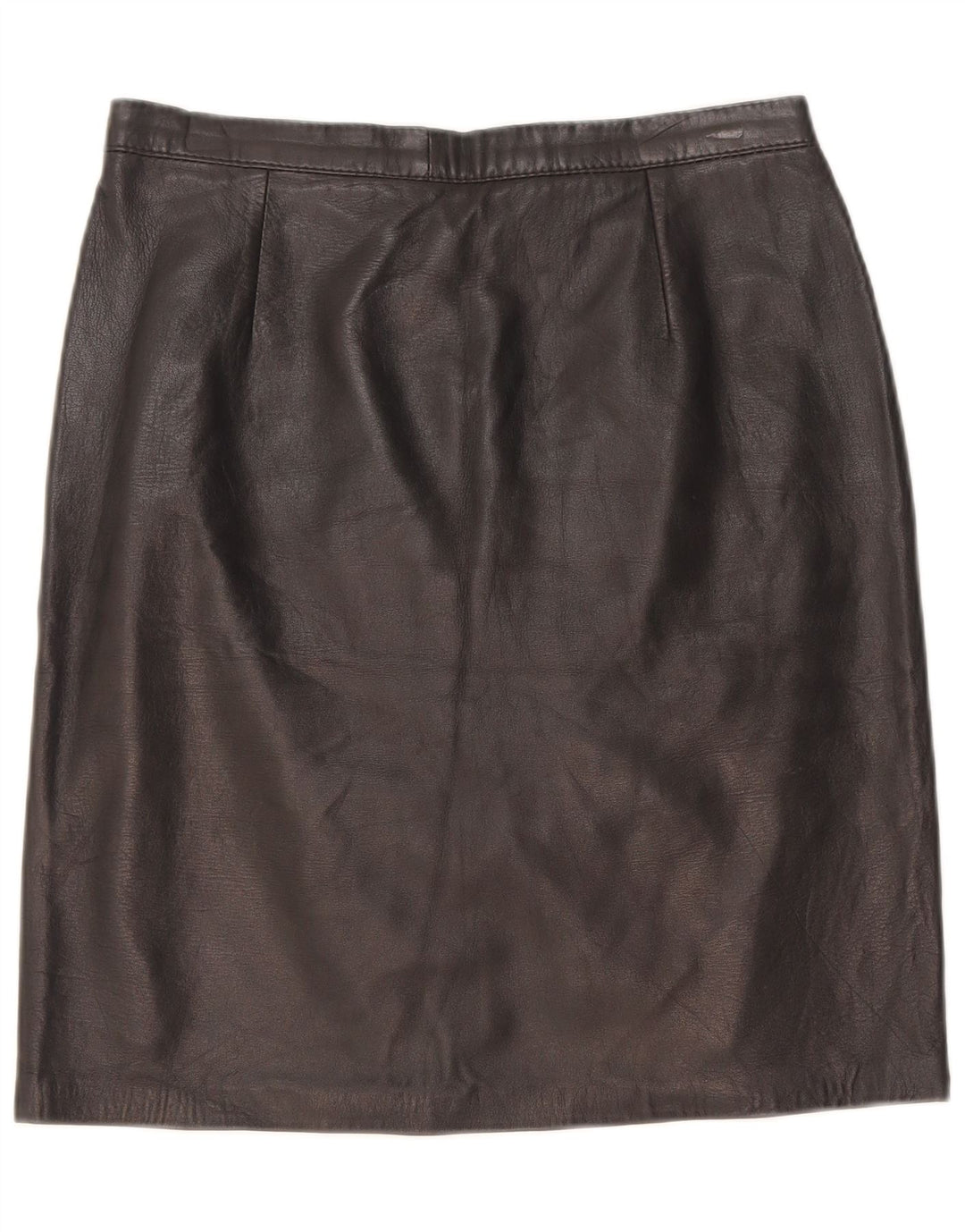 Vintage Womens Leather Skirt W28 Medium Black