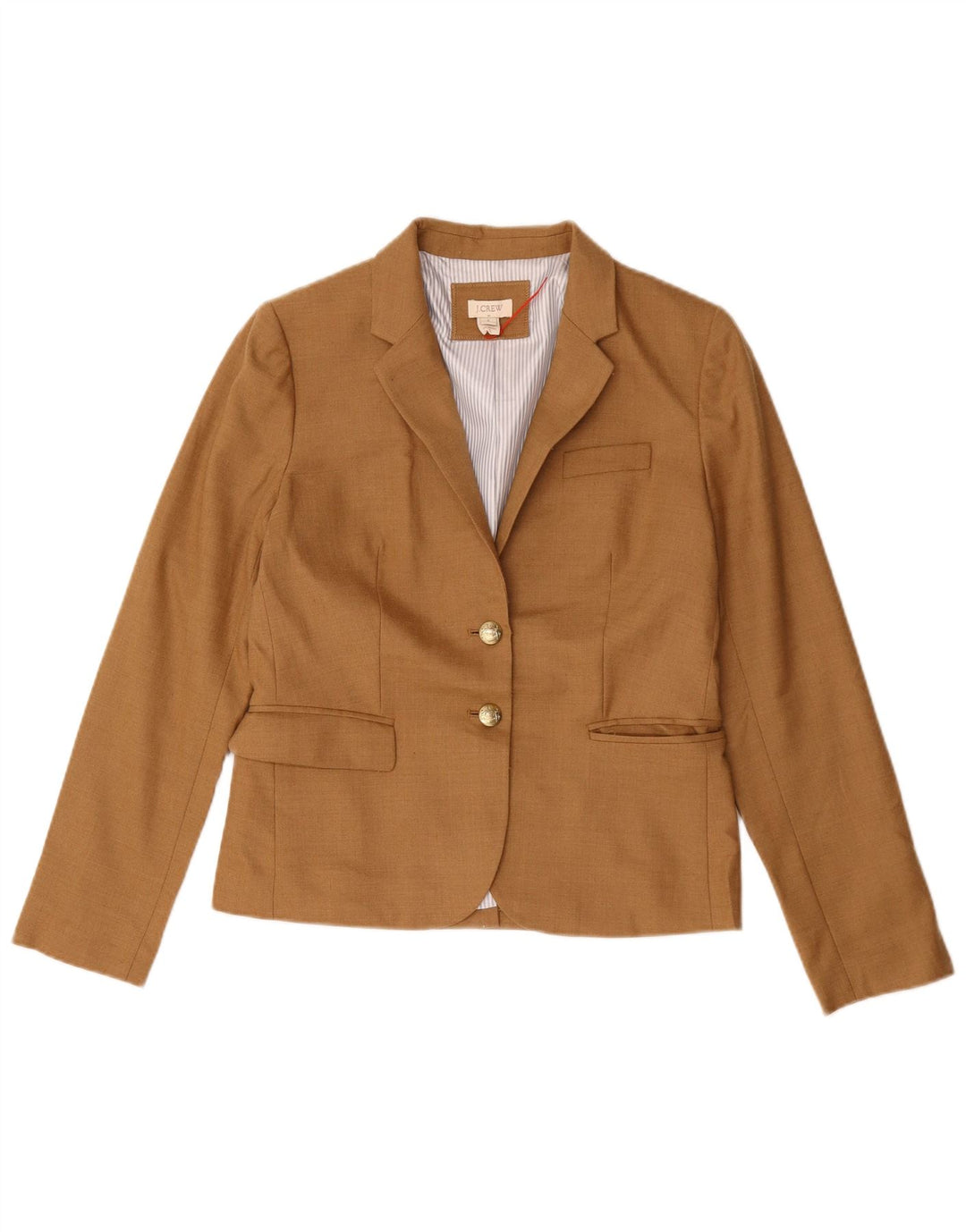J. Crew Womens 2 Button Blazer Jacket US 6 Medium Brown Wool