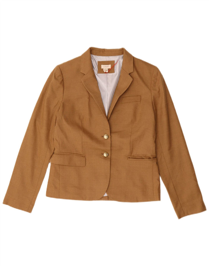 J. Crew Womens 2 Button Blazer Jacket US 6 Medium Brown Wool