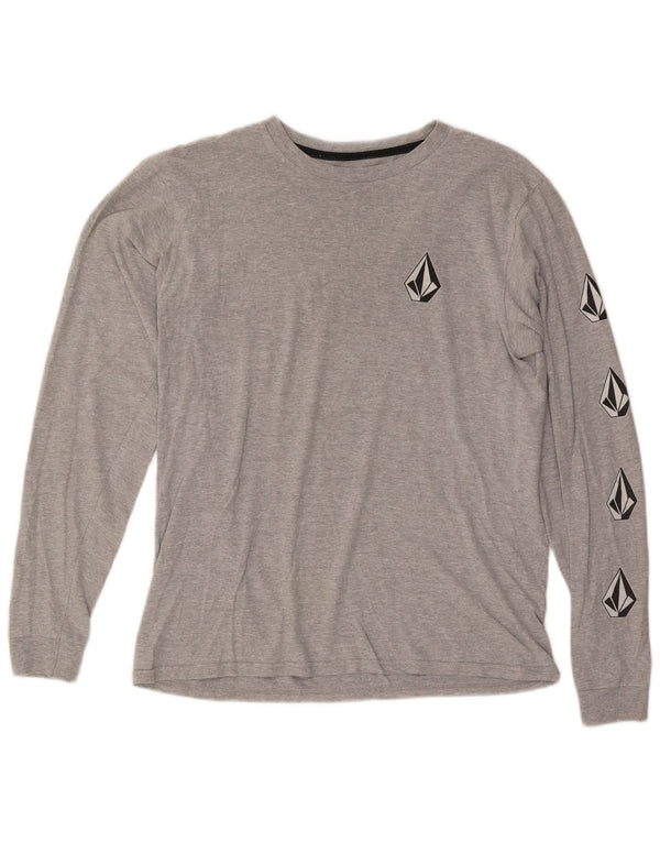 VOLCOM Mens Graphic Top Long Sleeve Medium Grey Cotton