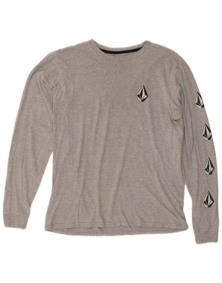 VOLCOM Mens Graphic Top Long Sleeve Medium Grey Cotton