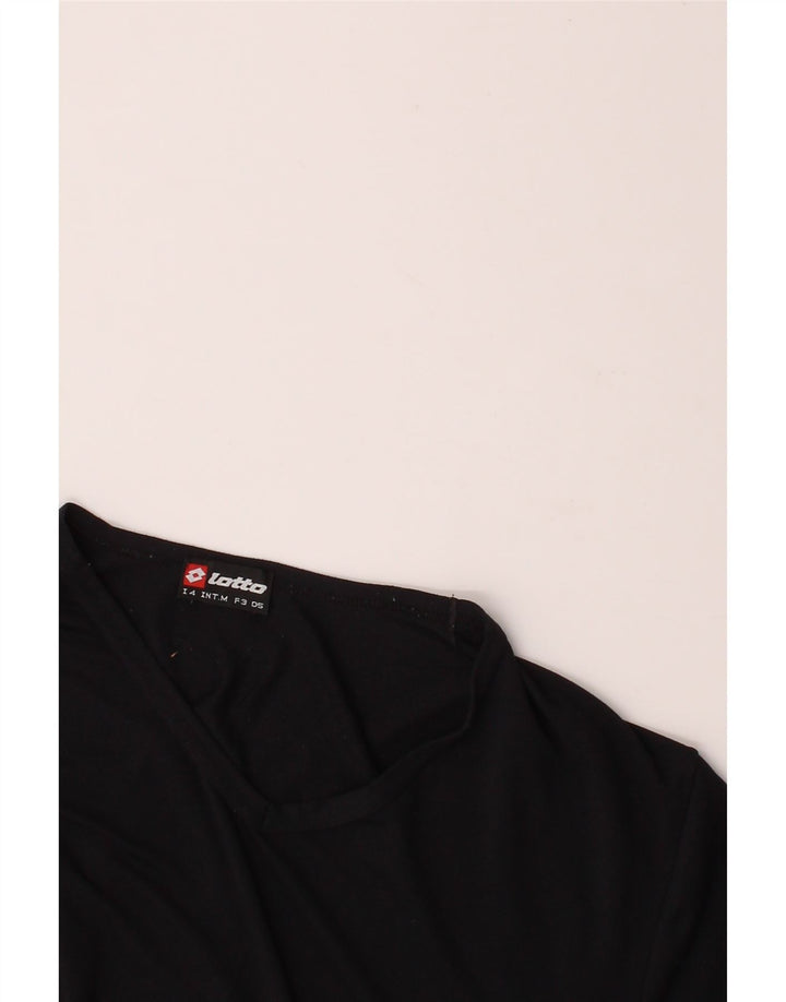 LOTTO Mens T-Shirt Top Medium Black Vintage Lotto and Second-Hand Lotto from Messina Hembry 