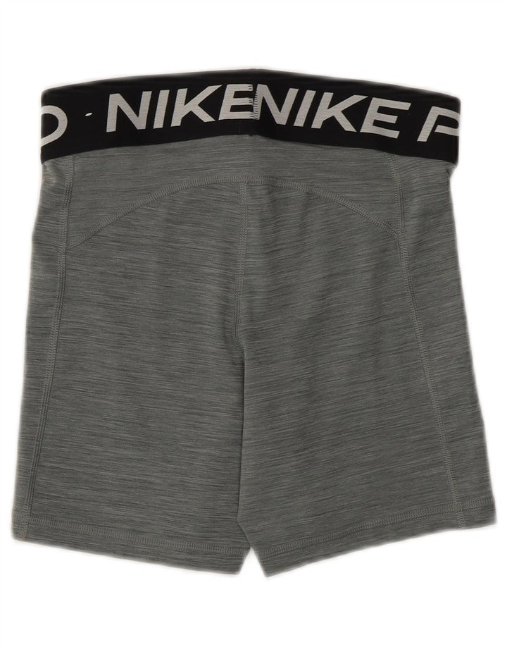 NIKE Womens Dri Fit Graphic Sport Shorts UK 10 Small  Grey Polyester