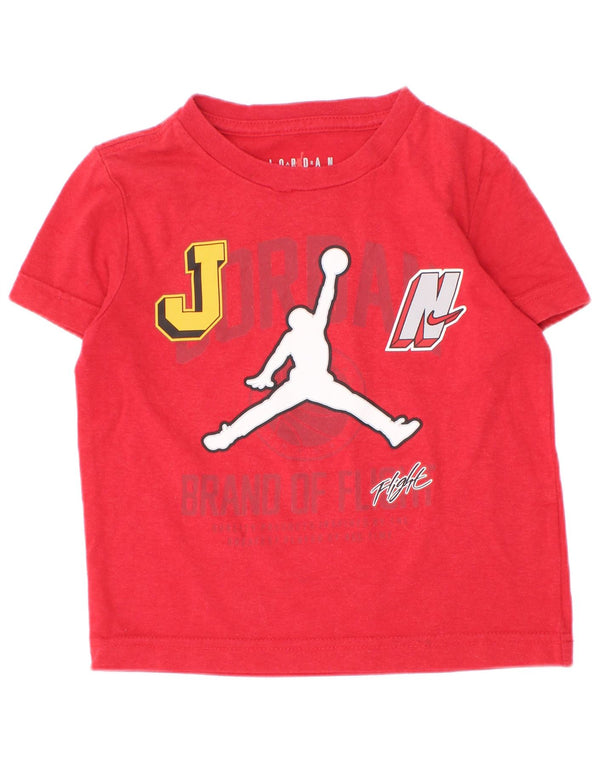 Jordan Boys Graphic T-Shirt Top 2-3 Years Red Cotton