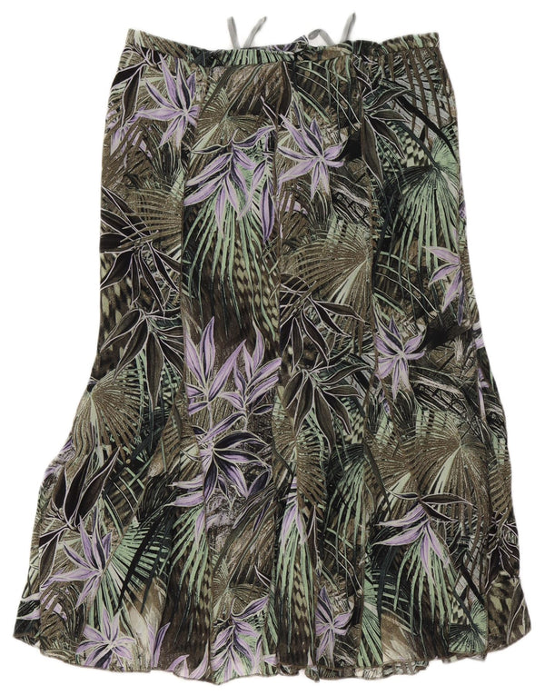 GELCO Womens High Waist Trumpet Skirt UK 16 Large W32  Green Floral