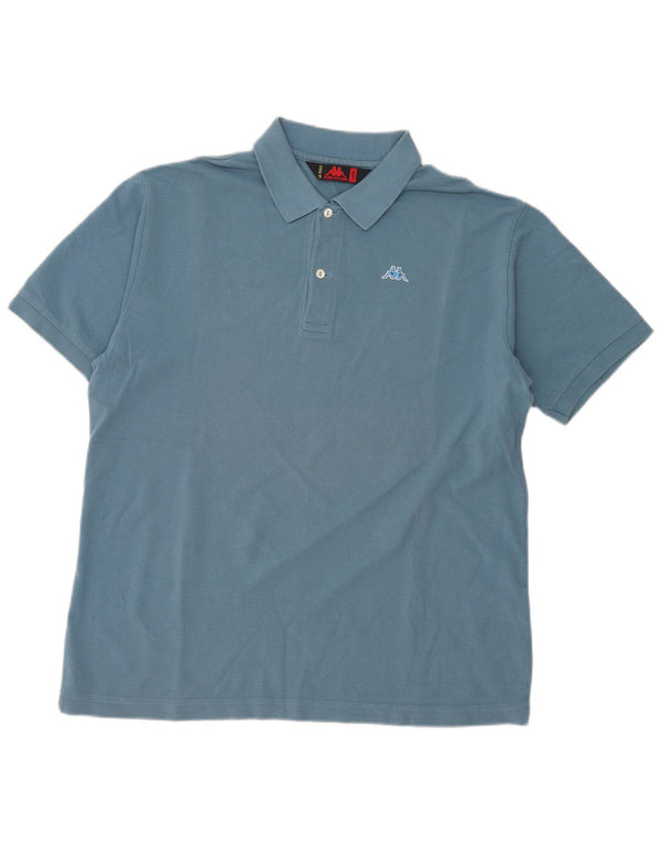Kappa Mens Polo Shirt Large Blue Cotton
