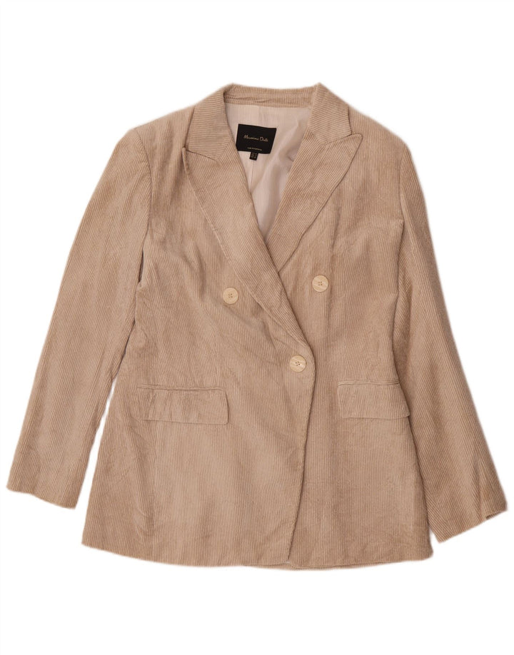 Massimo Dutti Womens Corduroy Blazer Jacket EU 40 Medium Beige