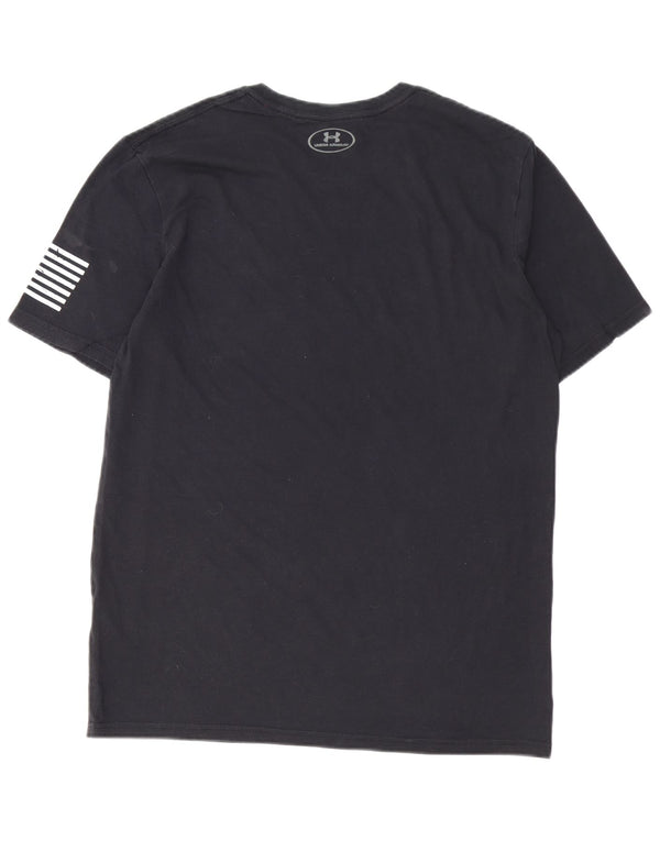 UNDER ARMOUR Mens Heat Gear Graphic T-Shirt Top Medium Black Cotton
