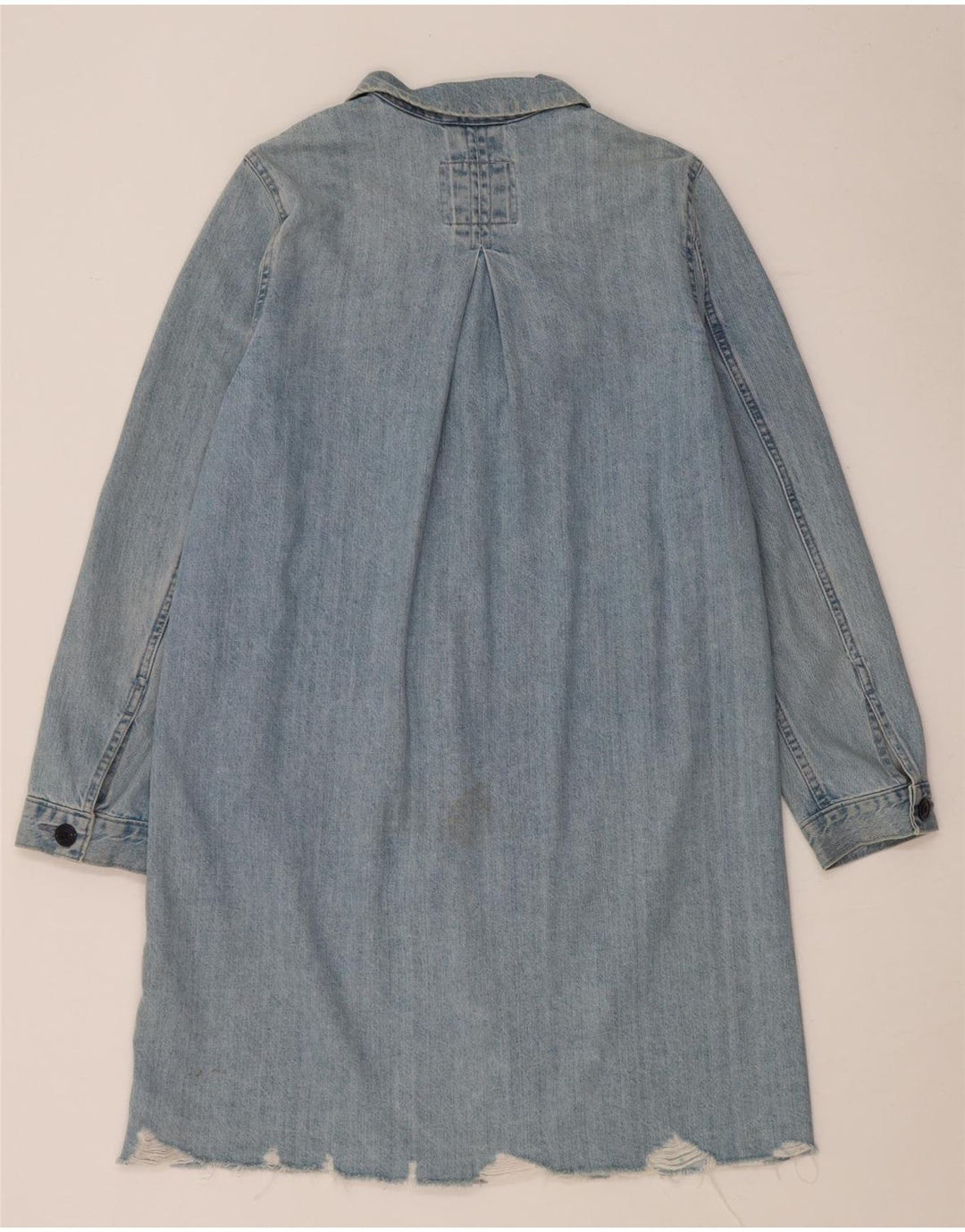 Levi's Womens Distressed Oversized Denim Coat UK 10 Small Blue Cotton