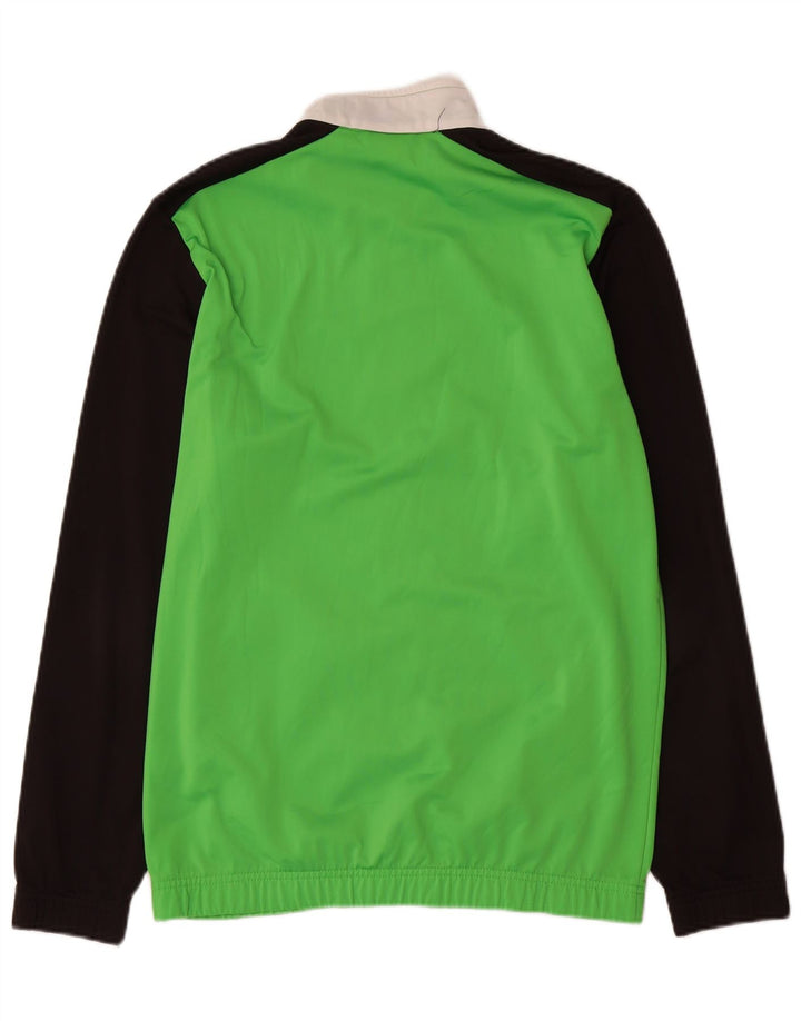 PUMA Boys Tracksuit Top Jacket 15-16 Years Green Colourblock Polyester