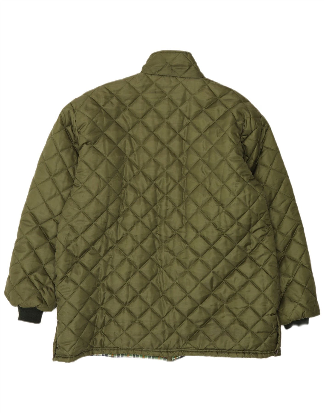 VINTAGE Mens Quilted Jacket UK 42 XL Khaki Polyester