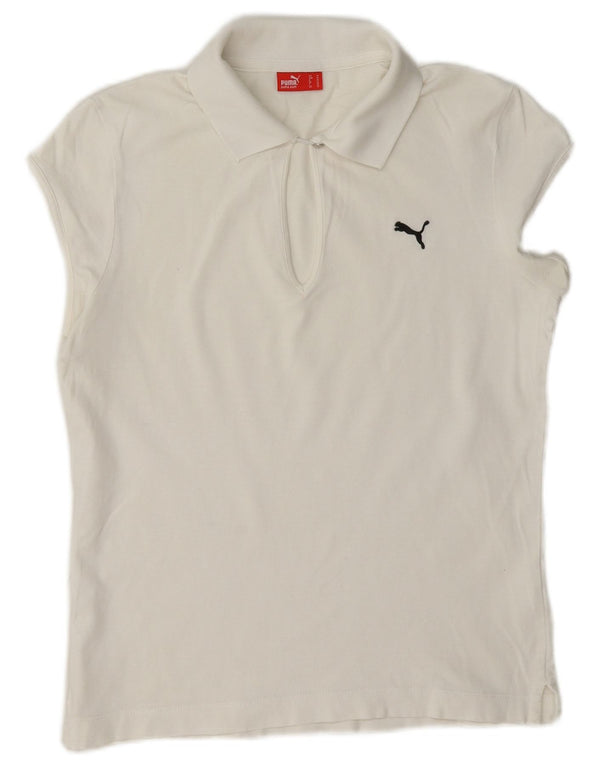 Puma Womens Polo Shirt UK 12 Medium White