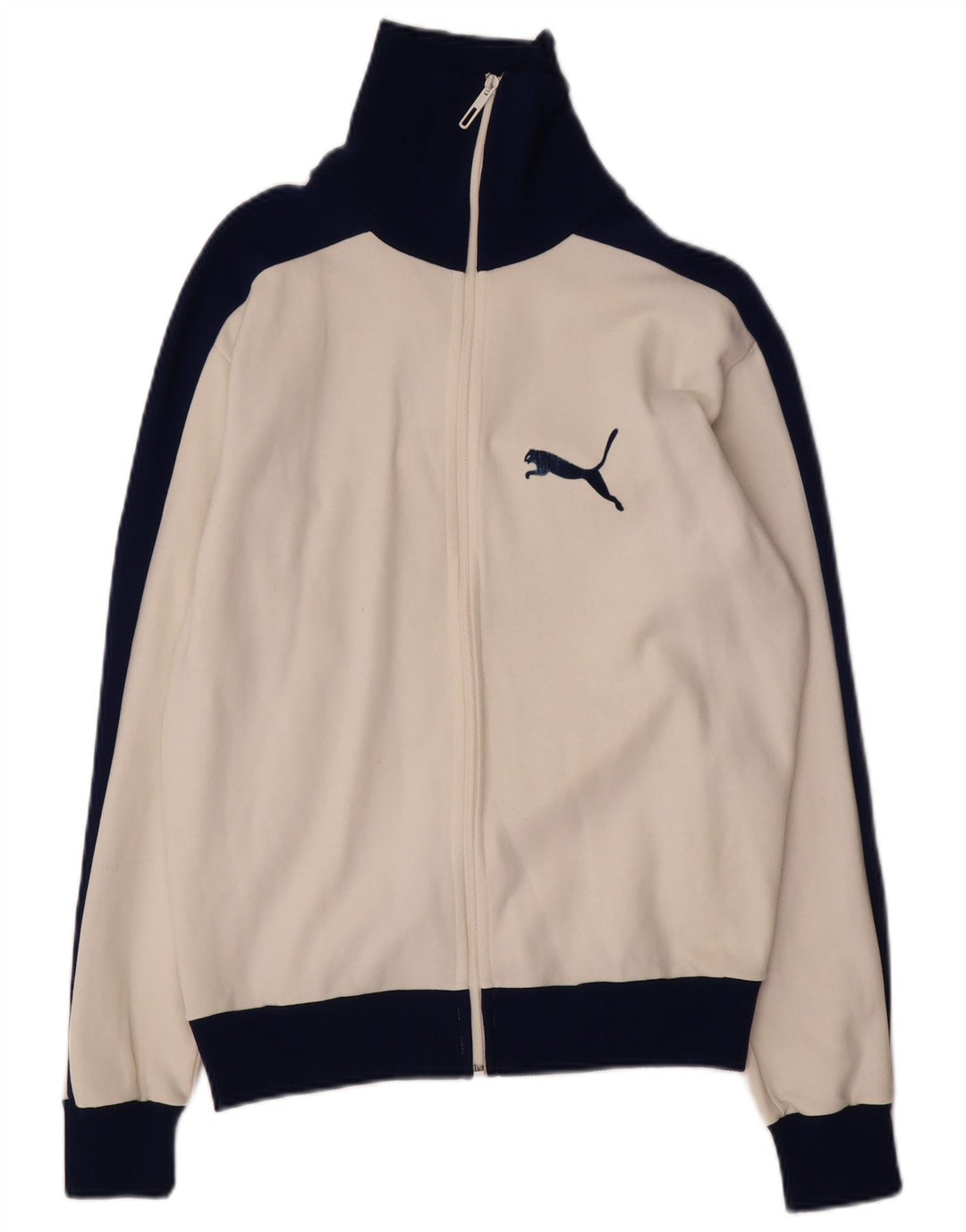 Puma Womens Graphic Tracksuit Top Jacket UK 16 Large White Colourblock