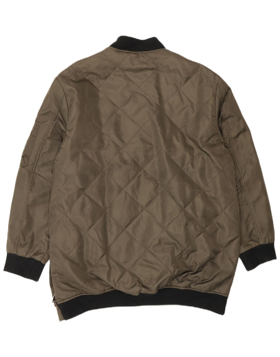 Zara Mens Bomber Jacket UK 42 XL Khaki Colourblock Polyester