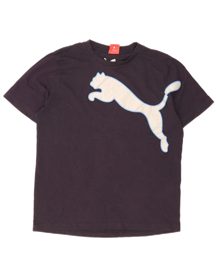 Puma Mens Graphic T-Shirt Top Medium Navy Blue