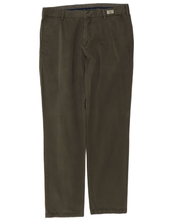 TOMMY HILFIGER Mens Straight Chino Trousers W33 L32 Khaki Cotton