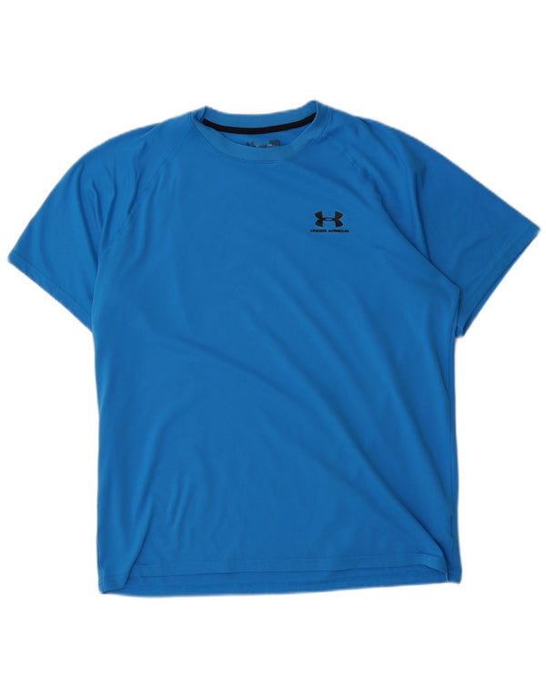 Under Armour Mens T-Shirt Top Large Blue Polyester