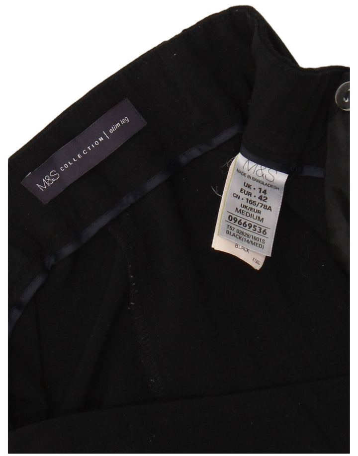 MARKS & SPENCER Womens Straight Casual Trousers UK 14 Medium W32 L30 Black