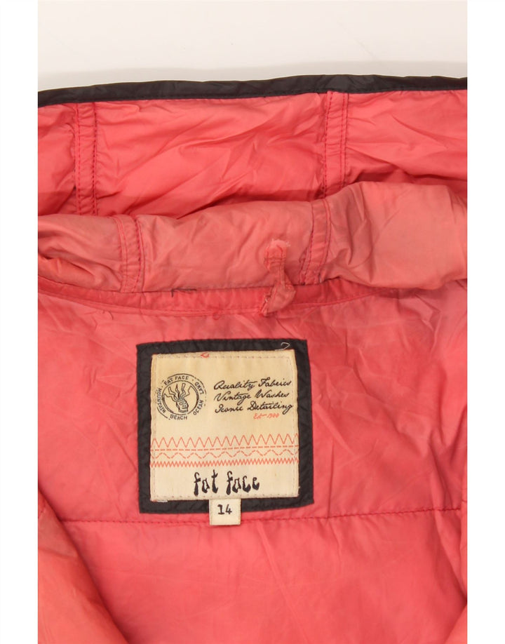 FAT FACE Womens Hooded Padded Jacket UK 14 Large  Grey Nylon Vintage Fat Face and Second-Hand Fat Face from Messina Hembry 